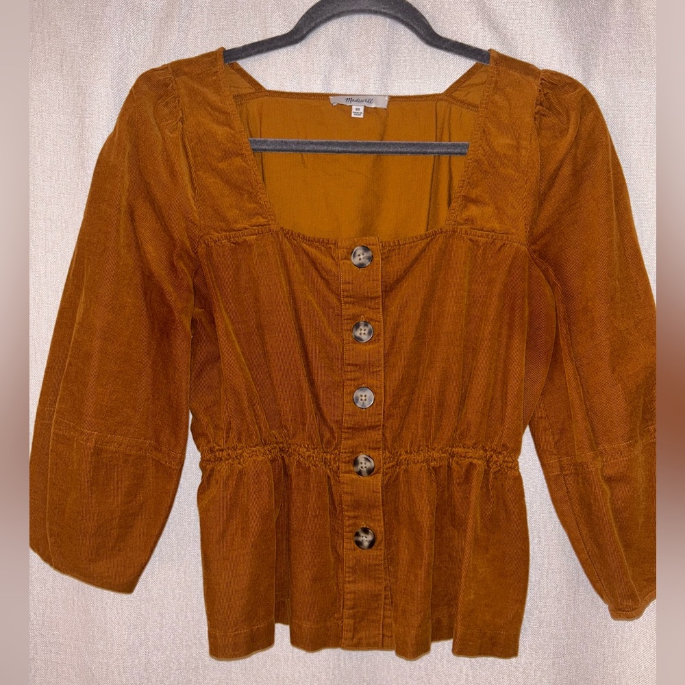 Madewell Corduroy square neck top